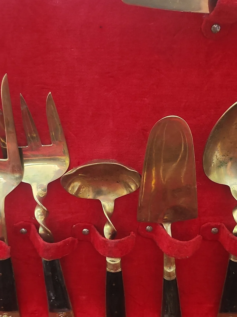 Vintage SIAM Thailand Brass Flatware & Serving Utensil Set Service 8